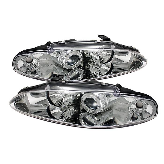 Spyder - Mitsubishi Eclipse Spyder Projector Headlights - LED Halo - Chrome - 444-ME95-HL-C
