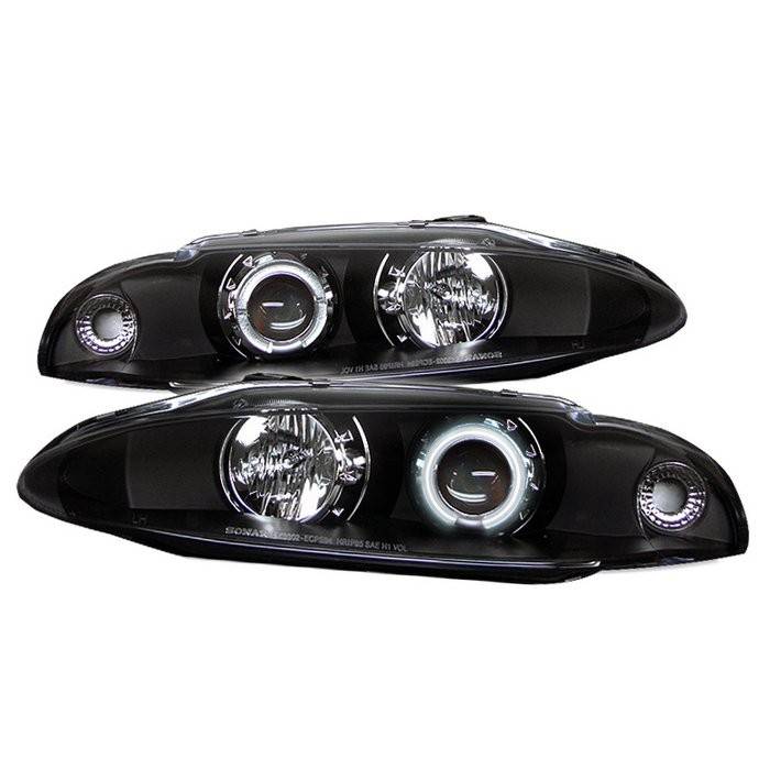 Spyder - Mitsubishi Eclipse Spyder Projector Headlights - CCFL Halo - Black - 444-ME97-CCFL-BK