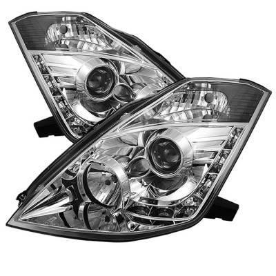 Spyder - Nissan 350Z Spyder Projector Headlights - Xenon HID Model Only - DRL - Chrome - 444-N350Z02-HID-DRL-C