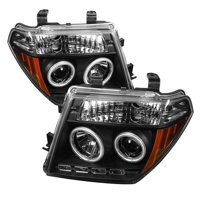 Spyder - Nissan Frontier Spyder Projector Headlights - CCFL Halo - LED - Black - 444-NF05-CCFL-BK