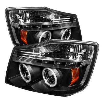 Spyder - Nissan Armada Spyder Projector Headlights - CCFL Halo - LED - Black - 444-NTI04-CCFL-BK