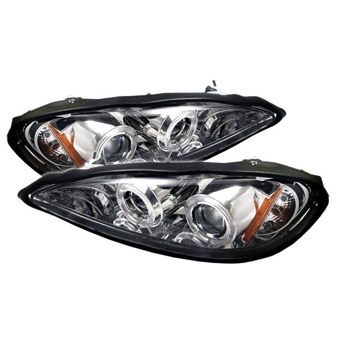 Spyder - Pontiac Grand Am Spyder Projector Headlights - LED Halo - LED - Chrome - 444-PGAM99-HL-C