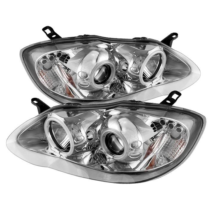 Spyder - Toyota Corolla Spyder Projector Headlights - CCFL Halo - LED - Chrome - 444-TC03-CCFL-C