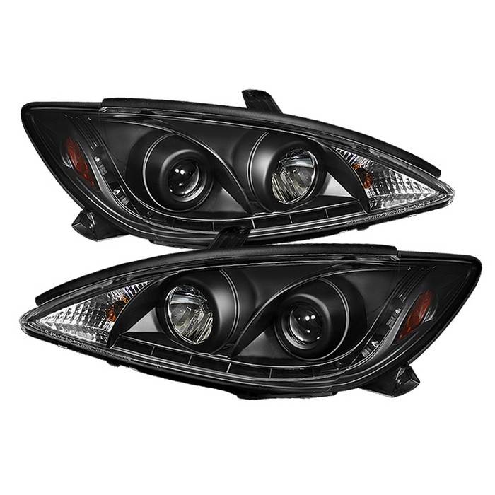 Spyder - Toyota Camry Spyder Projector Headlights - DRL LED - Black - 444-TCAM02-DRL-BK