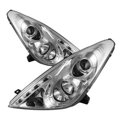 Spyder - Toyota Celica Spyder Projector Headlights - LED Halo - DRL LED - Chrome - 444-TCEL00-LED-C