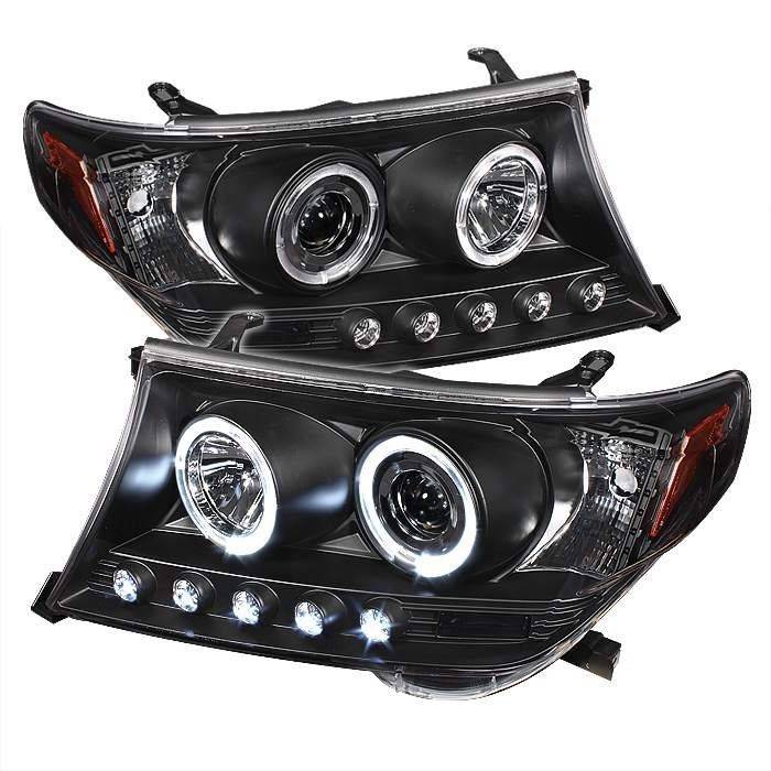 Spyder - Toyota Land Cruiser Spyder Projector Headlights - LED Halo - LED - Black - 444-TLAND08-HL-BK