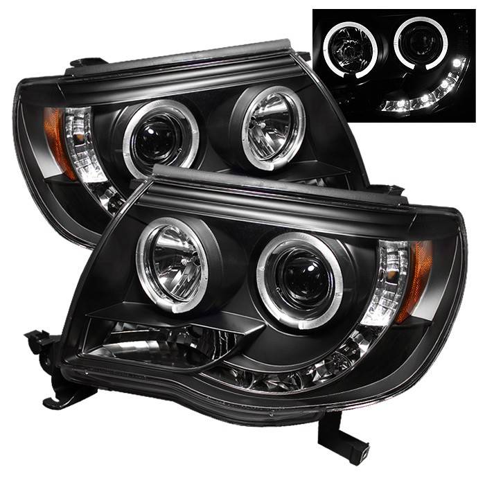 Spyder - Toyota Tacoma Spyder Projector Headlights - LED Halo - LED - Black - 444-TT05-HL-BK
