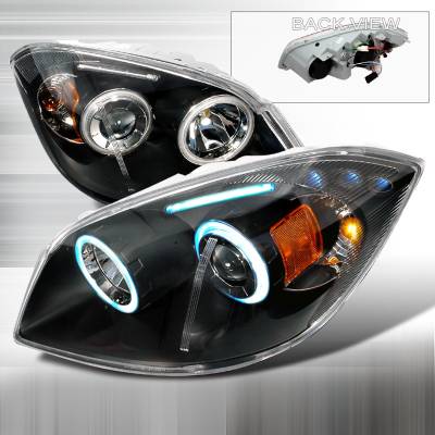Spec-D - Chevrolet Cobalt Spec-D CCFL Halo Projector Headlights - Black - 4LHP-COB05JM-KS