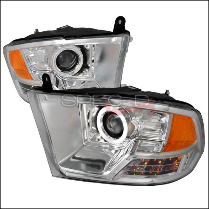 Spec-D - Dodge Ram Spec-D CCFL Halo Projector Headlights - Chrome - 4LHP-RAM09-KS