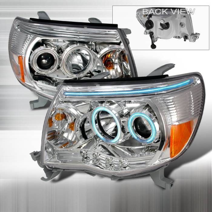 Spec-D - Toyota Tacoma Spec-D CCFL Halo Projector Headlights - Chrome - 4LHP-TAC06-KS