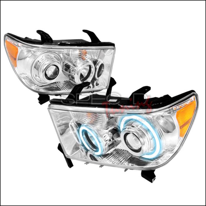 Spec-D - Toyota Tundra Spec-D CCFL Halo Projector Headlights - Chrome - 4LHP-TUN07-KS