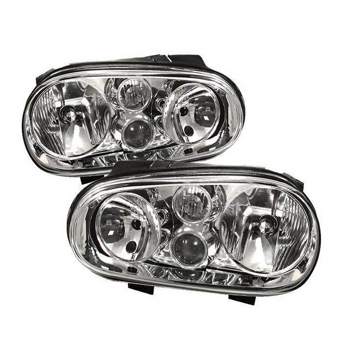Spyder Auto - Volkswagen Golf Spyder Crystal Headlights - Chrome - HD-CH-VGOLF99-C