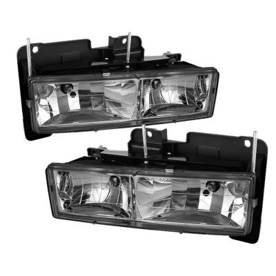 Spyder - GMC CK Truck Spyder Crystal Headlights - Chrome - HD-JH-CCK88-C
