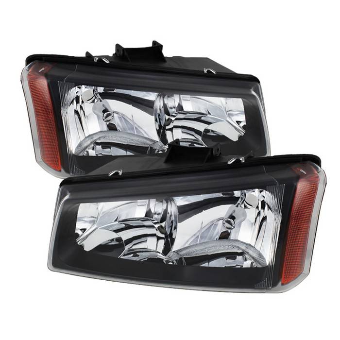 Spyder - Chevrolet Silverado Spyder Crystal Headlights - Black - HD-JH-CSIL03-BK-AM
