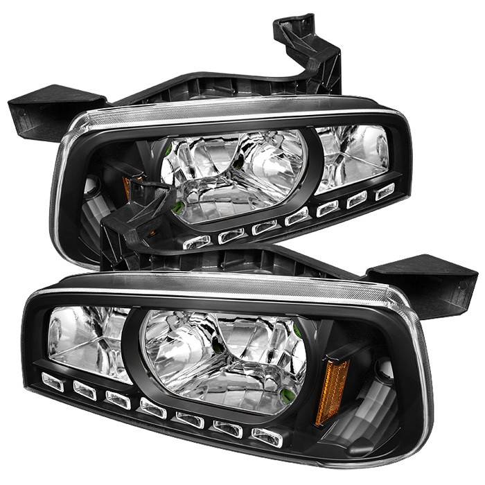 Spyder - Dodge Charger Spyder LED Crystal Headlights - Black - 1PC - HD-ON-DCH05-1PC-LED-BK