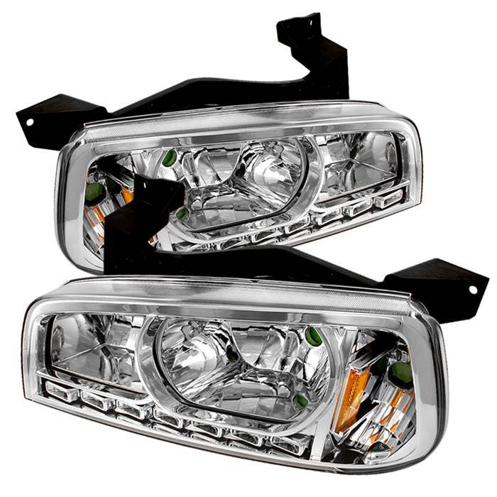 Spyder - Dodge Charger Spyder LED Crystal Headlights - Chrome - 1PC - HD-ON-DCH05-1PC-LED-C