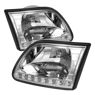 Spyder - Ford Expedition Spyder Crystal Headlights - Chrome - HD-ON-FF15097-LED-C