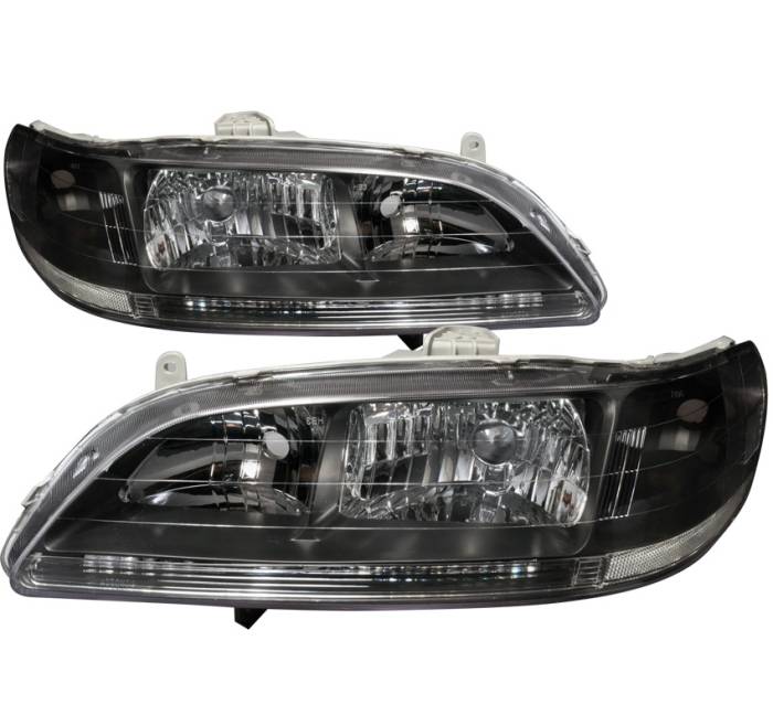 Spec-D - Honda Accord Spec-D Crystal Housing Headlights - Black - LH-ACD98JM-RS