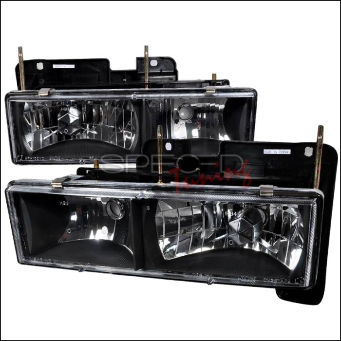Spec-D - Chevrolet C10 Spec-D Crystal Housing Headlights - Black - LH-C1088JM-RS