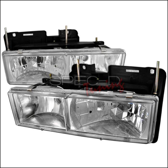 Spec-D - Chevrolet C10 Spec-D Crystal Housing Headlights - Chrome - LH-C1088-RS