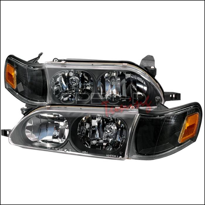 Spec-D - Toyota Corolla Spec-D Crystal Housing Headlights - Black - LH-COR93JM-KS