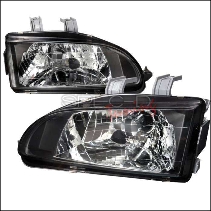 Spec-D - Honda Civic Spec-D Crystal Housing Headlights - Black - LH-CV92JM-APC