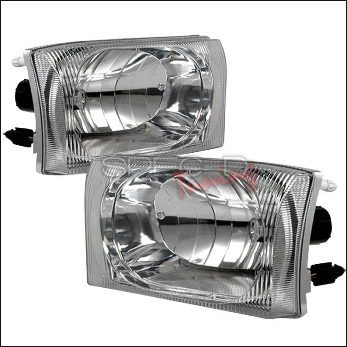 Spec-D - Ford F350 Spec-D Crystal Housing Headlights - Chrome - LH-F25099-APC
