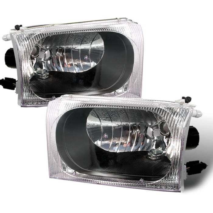 Spec-D - Ford F250 Spec-D Crystal Housing Headlights - Black - LH-F25099JM-APC