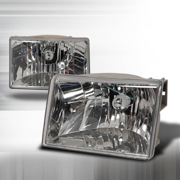 Spec-D - Jeep Grand Cherokee Spec-D Crystal Housing Headlights - Chrome - LH-GKEE93-KS