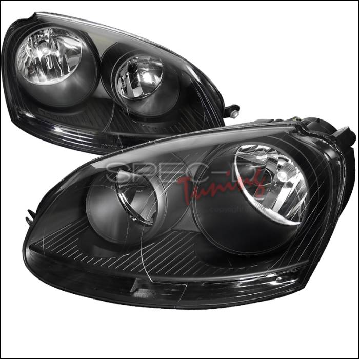 Spec-D - Volkswagen Jetta Spec-D Black Housing Euro Headlight - LH-JET05JM-DP