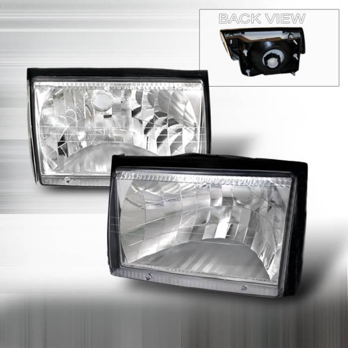 Spec-D - Ford Mustang Spec-D Crystal Housing Headlights - Chrome - LH-MST87-DP