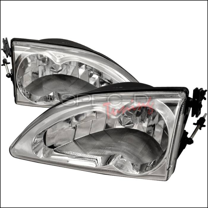Spec-D - Ford Mustang Spec-D Crystal Housing Headlights - Chrome - LH-MST94-WJ