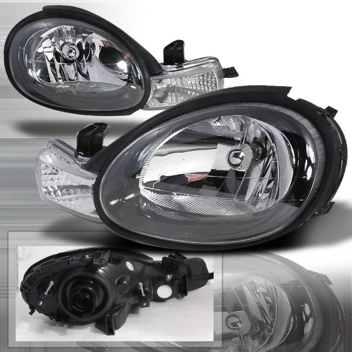 Spec-D - Dodge Neon Spec-D Crystal Housing Headlights - Black - LH-NEO00JM-KS