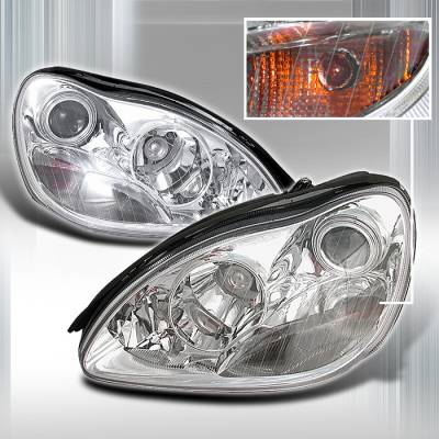 Spec-D - Mercedes-Benz S Class Spec-D Halo Projector Headlights - Chrome - LHP-BW22000-KS