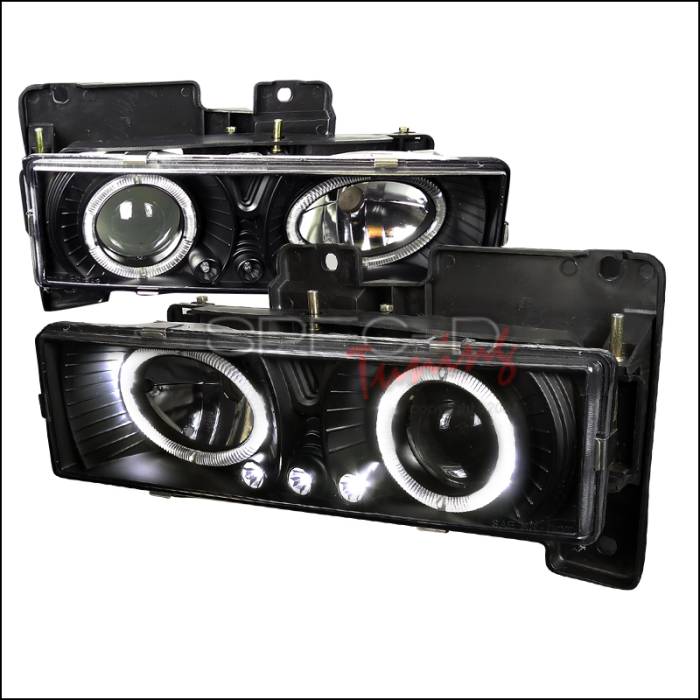 Spec-D - Chevrolet C10 Spec-D Halo Projector Headlights with LED - Black - LHP-C1088JM-RS