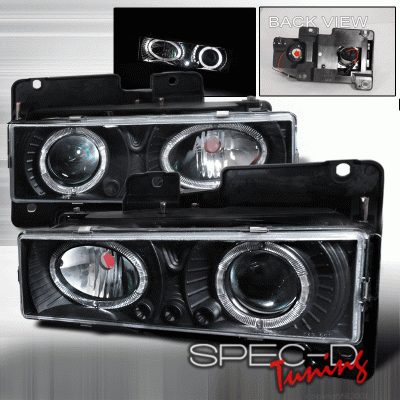 Spec-D - Chevrolet C10 Spec-D Projector Headlights - Black - LHP-C1088JM-WJ
