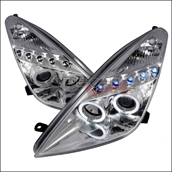 Spec-D - Toyota Celica Spec-D Halo LED Projector Headlights - Chrome - LHP-CEL00-TM