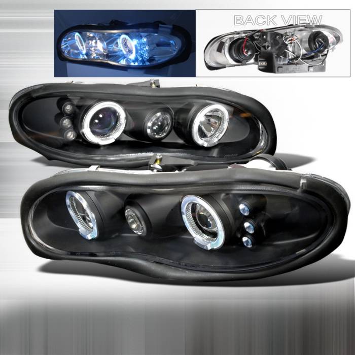 Spec-D - Chevrolet Camaro Spec-D Halo LED Projector Headlights - Black - LHP-CMR98HJM-TM