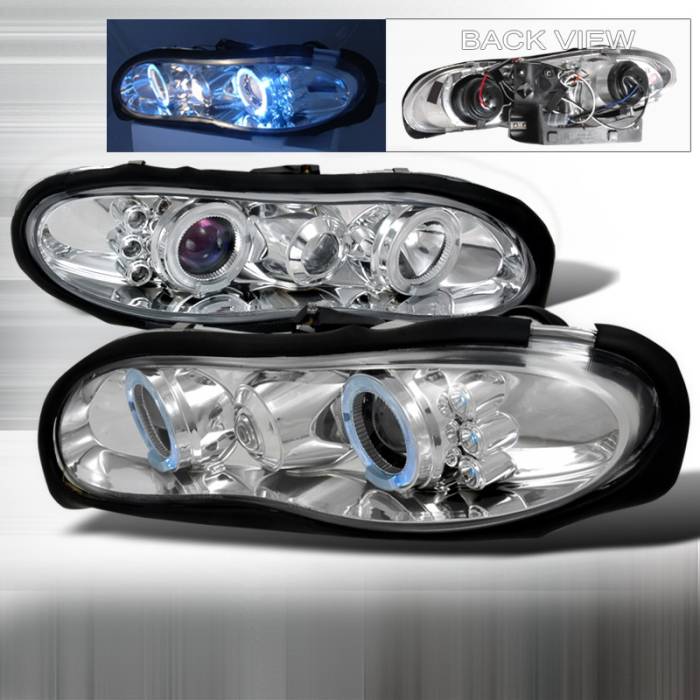 Spec-D - Chevrolet Camaro Spec-D Halo LED Projector Headlights - Chrome - LHP-CMR98H-TM