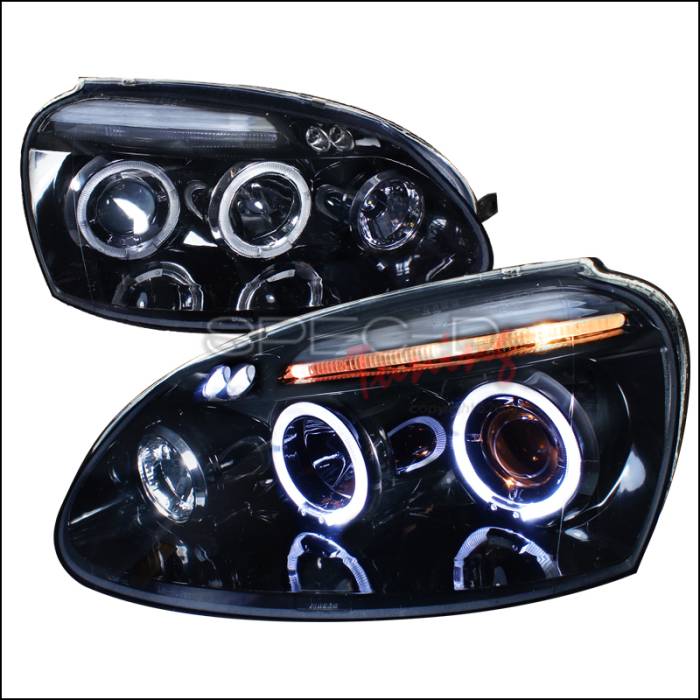 Spec-D - Volkswagen Golf GTI Spec-D Projector Headlight Gloss - Black Housing - Smoke Lens - LHP-GLF05G-TM