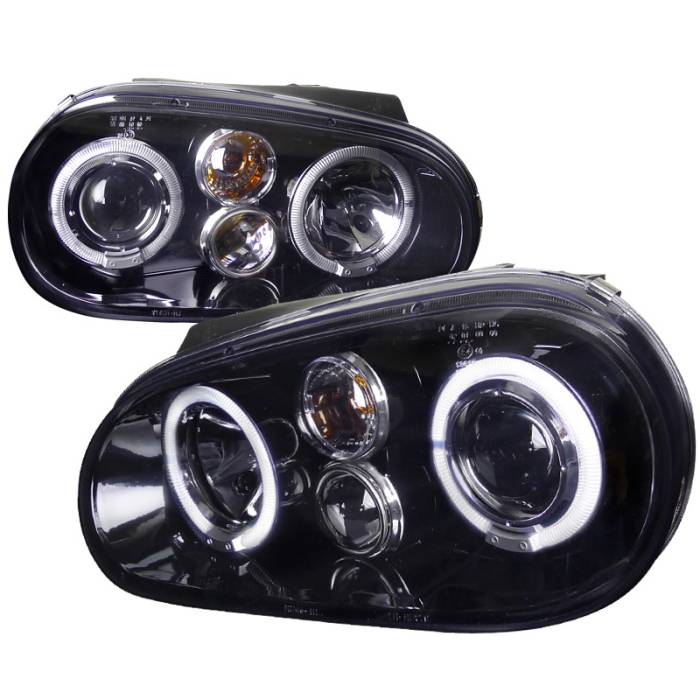 Spec-D - Volkswagen Golf Spec-D Black Housing Projector - Smoked Lens Gloss - LHP-GLF99G-TM