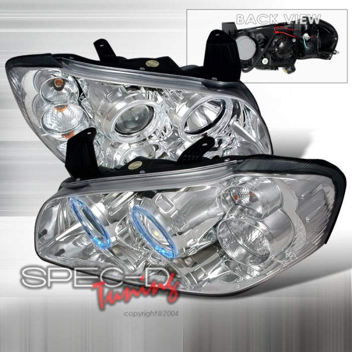 Spec-D - Nissan Maxima Spec-D Halo Projector Headlights - Chrome - LHP-MAX00-KS