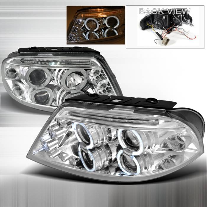 Spec-D - Volkswagen Passat Spec-D Halo LED Projector Headlights - Chrome - LHP-PAS01-TM