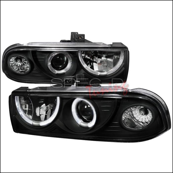 Spec-D - Chevrolet S10 Spec-D Dual Halo Projector Headlights - Black - LHP-S1098JM-WJ