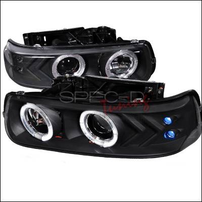 Spec-D - Chevrolet Suburban Spec-D Dual Halo LED Projector Headlights - Black - LHP-SIV99JM-WJ