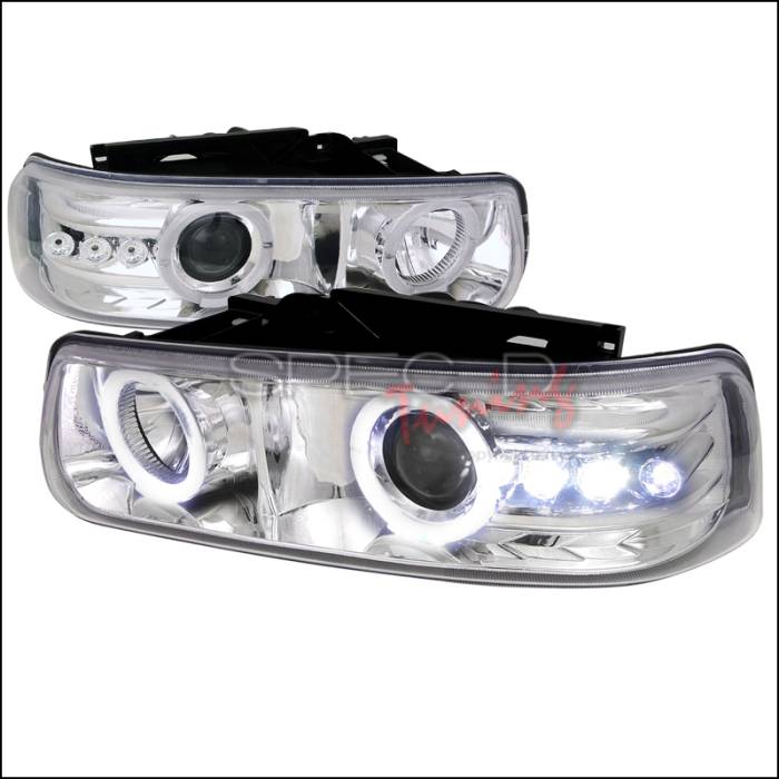 Spec-D - Chevrolet Silverado Spec-D Projector Headlights - Chrome Housing - LHP-SIV99-RS