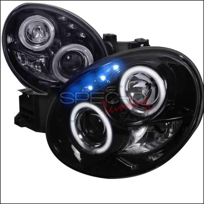 Spec-D - Subaru Impreza Spec-D Black Housing Projector Headlights - Smoked Lens Gloss - LHP-WRX02G-TM