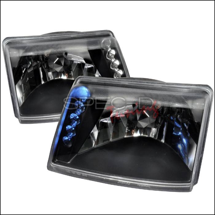 Spec-D - Ford Ranger Spec-D Crystal Housing Headlights - Black - LH-RAN98JM-TM