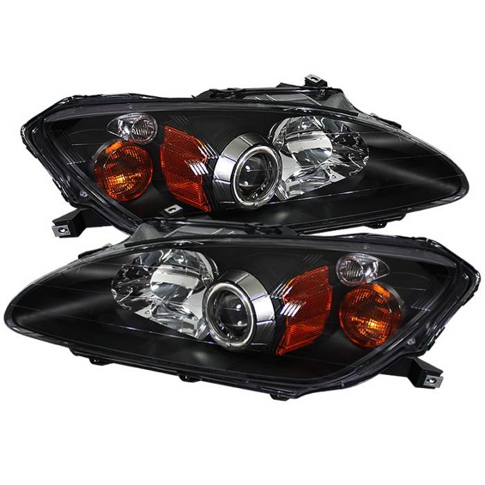 Spyder Auto - Honda S2000 Spyder CCFL Amber Headlights - Black - PRO-ON-HS2K04-CCFL-AM-BK