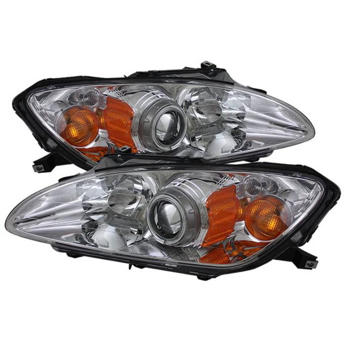 Spyder Auto - Honda S2000 Spyder CCFL Amber Headlights - Chrome - PRO-ON-HS2K04-CCFL-AM-C